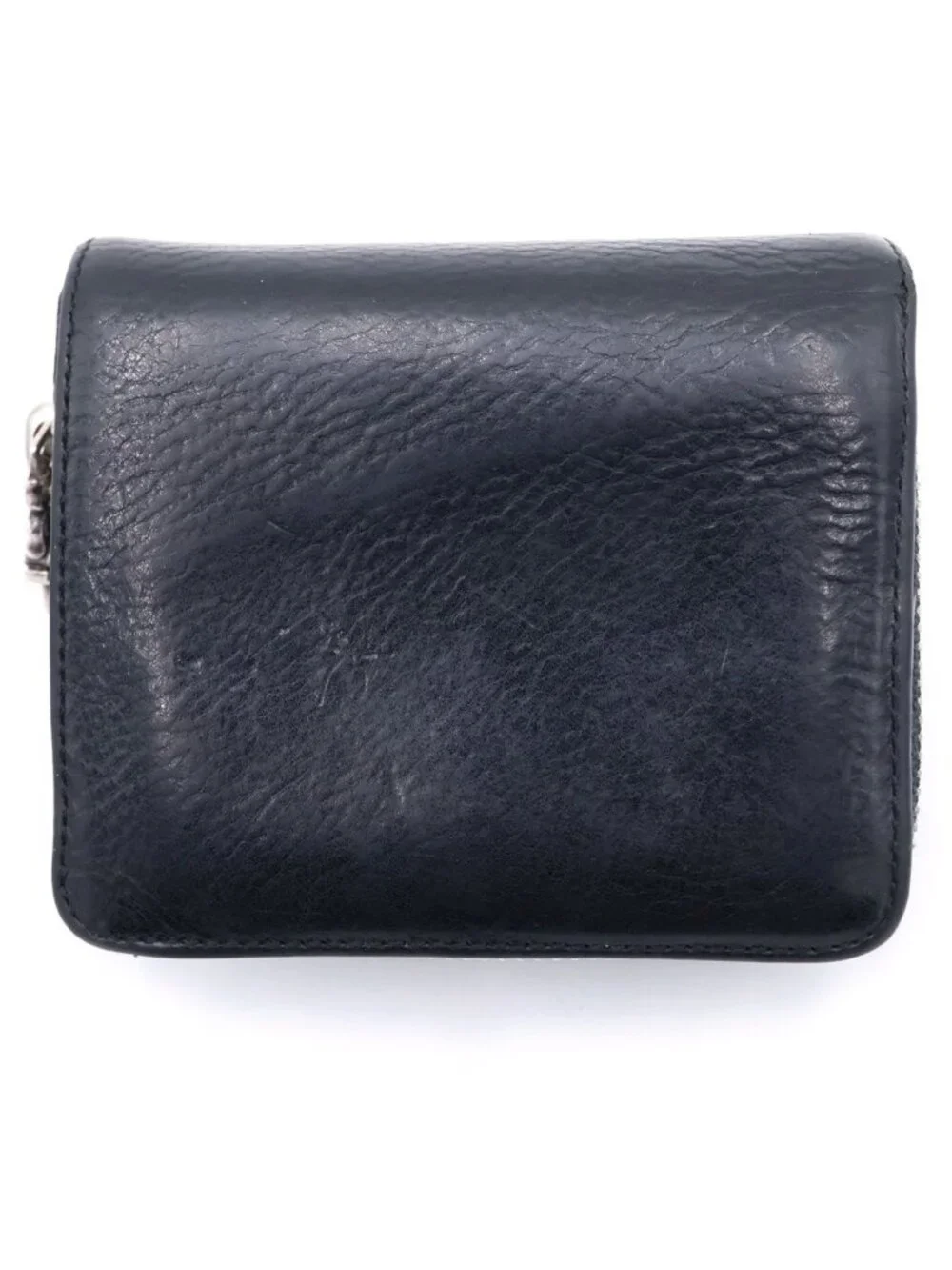 Chrome Hearts SQ Zip Bill Square Zip Leather Wallet Black
